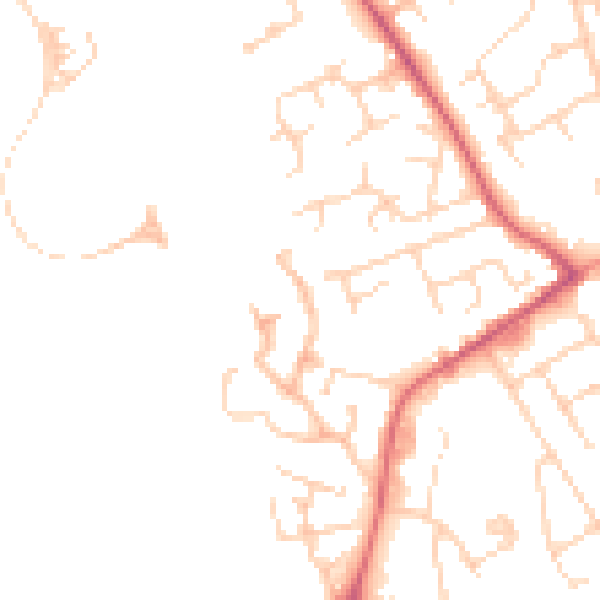 Daytime road noise heatmap for LU5 5UN