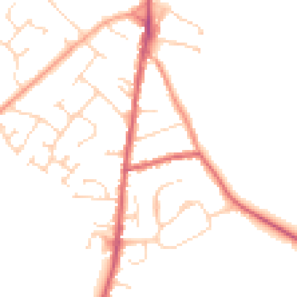 Daytime road noise heatmap for LU5 6EA