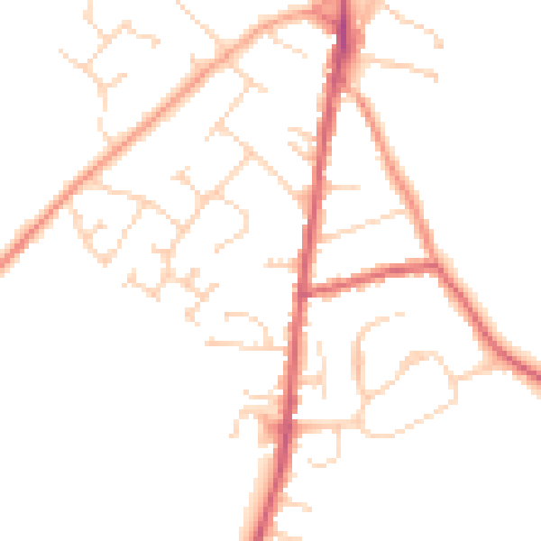 Daytime road noise heatmap for LU5 6EP