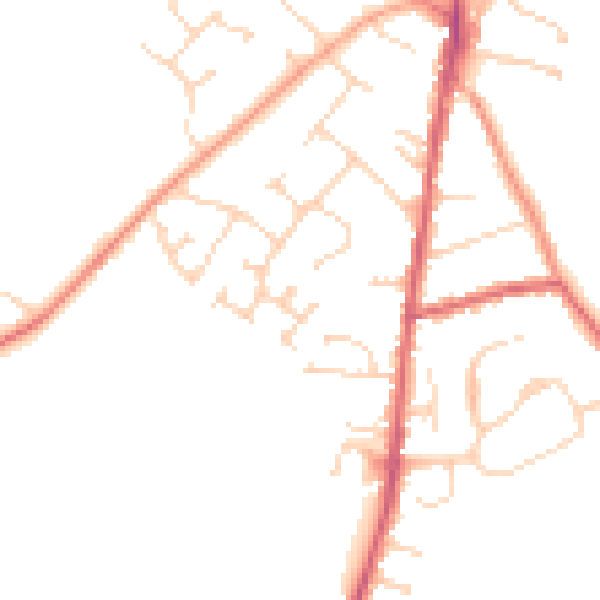 Daytime road noise heatmap for LU5 6EX