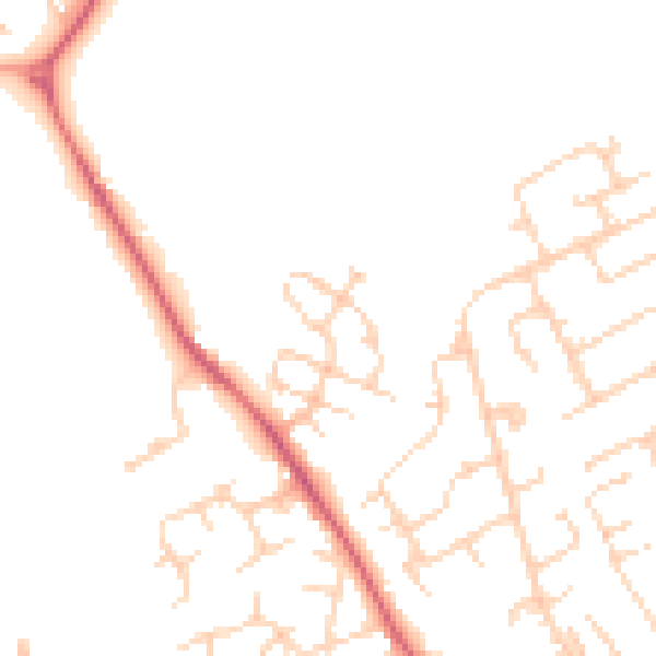 Daytime road noise heatmap for LU5 6FX