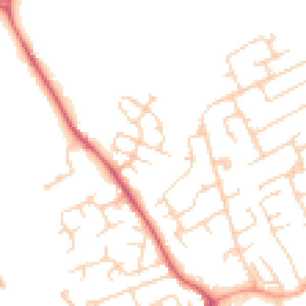 Daytime road noise heatmap for LU5 6GE