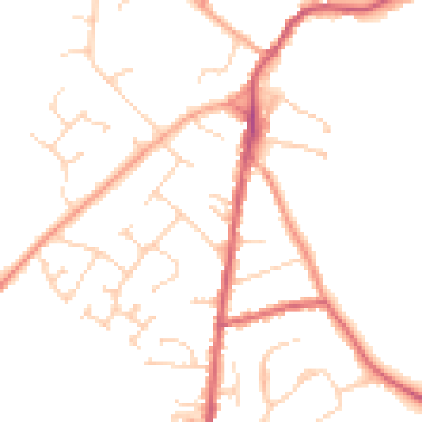 Daytime road noise heatmap for LU5 6GT