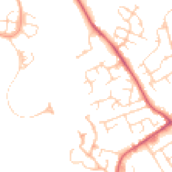 Daytime road noise heatmap for LU5 6JE