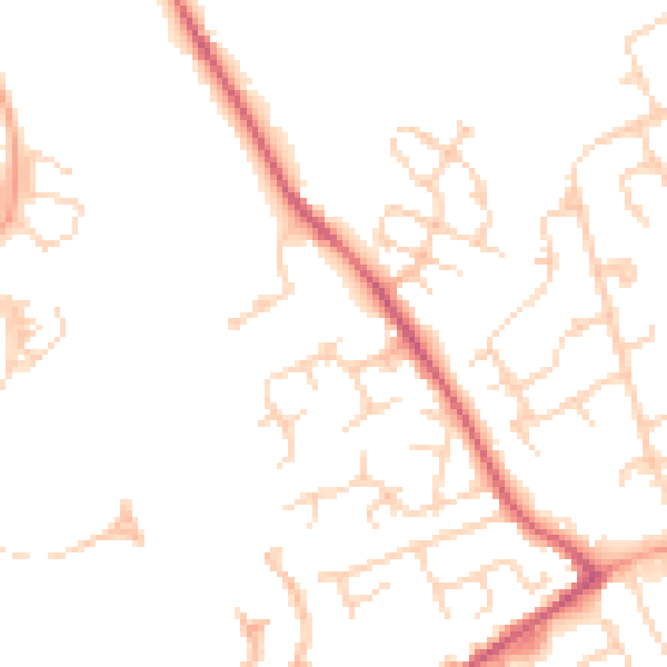 Daytime road noise heatmap for LU5 6JF