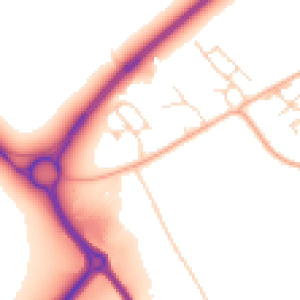 Daytime road noise heatmap for LU5 6JG
