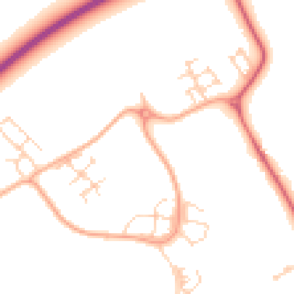 Daytime road noise heatmap for LU5 6TN