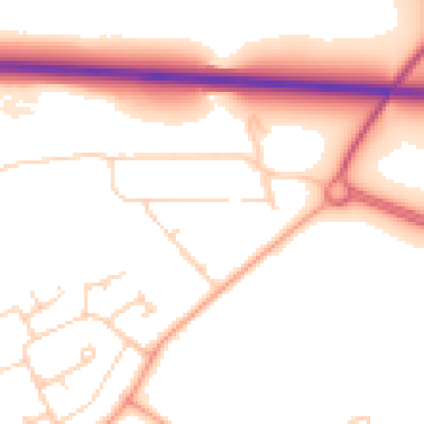 Daytime road noise heatmap for LU5 7AD