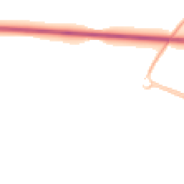 Night-time road noise heatmap for LU5 7AD