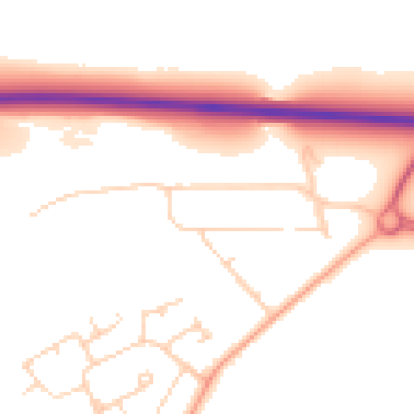Daytime road noise heatmap for LU5 7AF