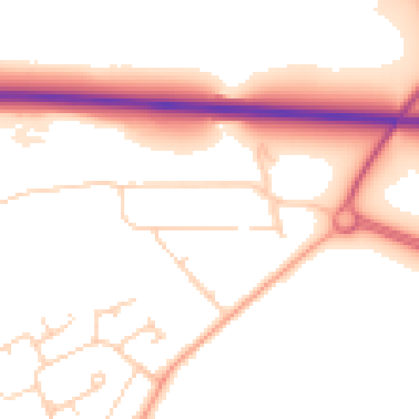 Daytime road noise heatmap for LU5 7AP