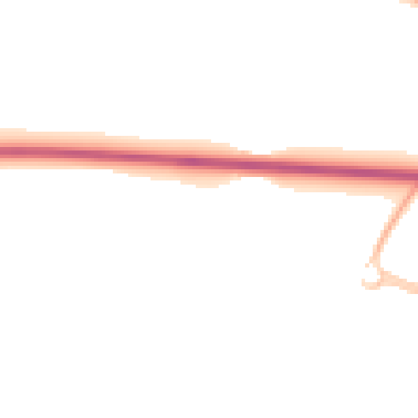 Night-time road noise heatmap for LU5 7AU