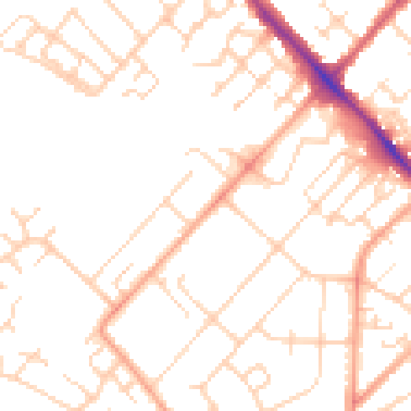 Daytime road noise heatmap for LU6 1AE