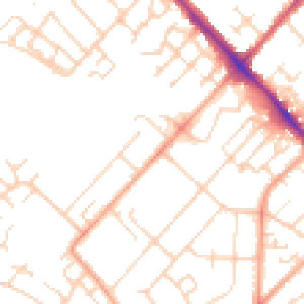 Daytime road noise heatmap for LU6 1AG