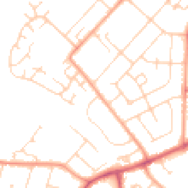 Daytime road noise heatmap for LU6 1AP