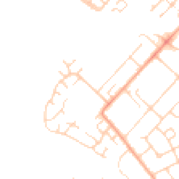 Daytime road noise heatmap for LU6 1AQ