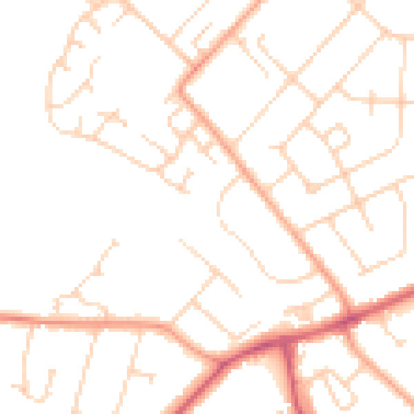 Daytime road noise heatmap for LU6 1AR