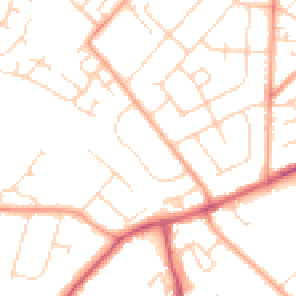 Daytime road noise heatmap for LU6 1AS