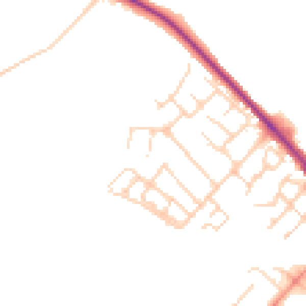 Daytime road noise heatmap for LU6 1BS