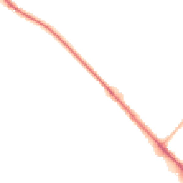 Night-time road noise heatmap for LU6 1BT