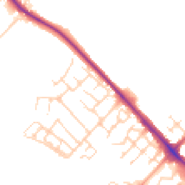 Daytime road noise heatmap for LU6 1BX