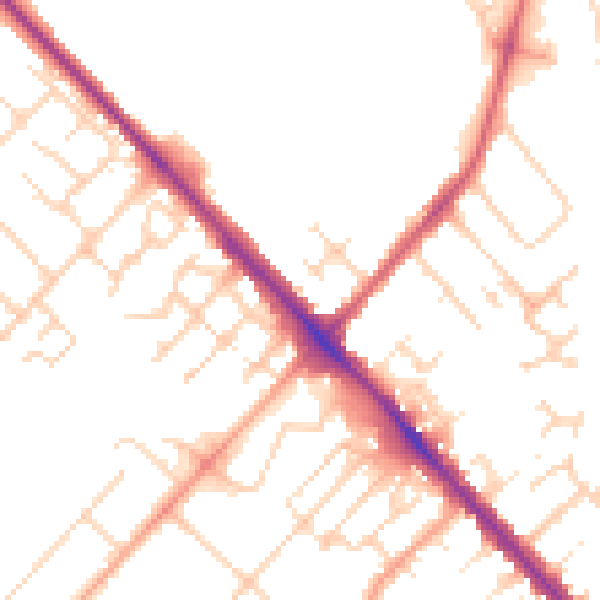 Daytime road noise heatmap for LU6 1DB