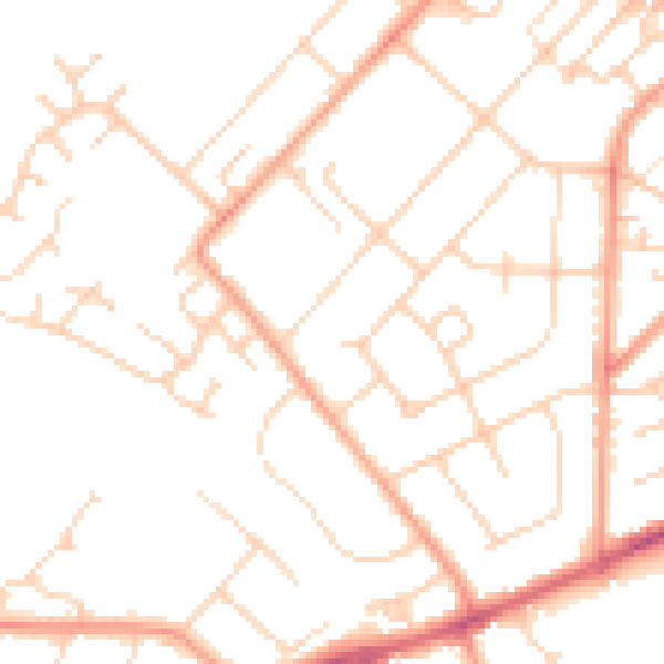 Daytime road noise heatmap for LU6 1FA