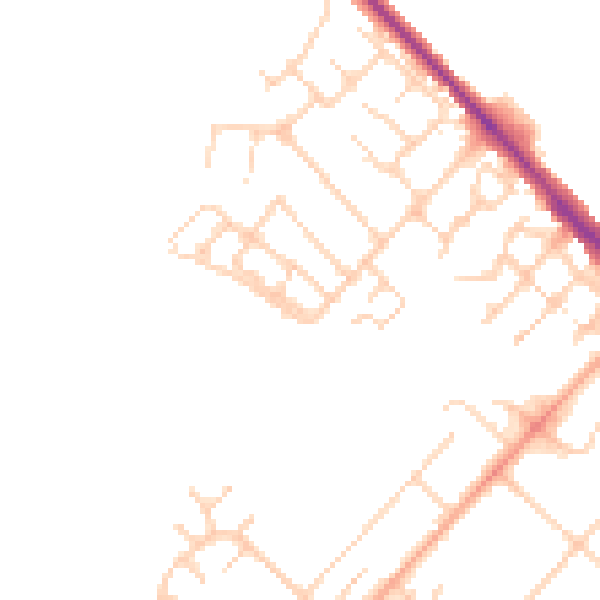 Daytime road noise heatmap for LU6 1FX