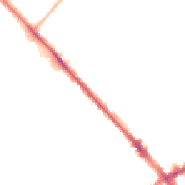 Night-time road noise heatmap for LU6 1LN