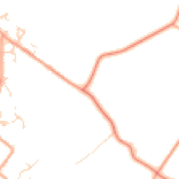Daytime road noise heatmap for LU6 1RD