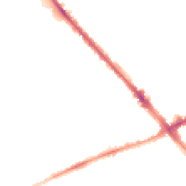 Night-time road noise heatmap for LU6 1XG