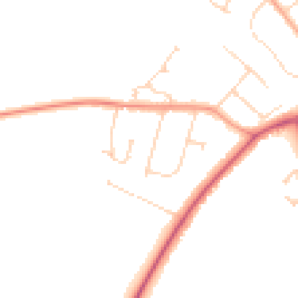 Daytime road noise heatmap for LU6 2AD