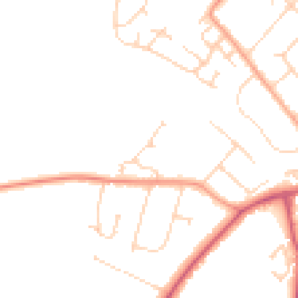 Daytime road noise heatmap for LU6 2BF