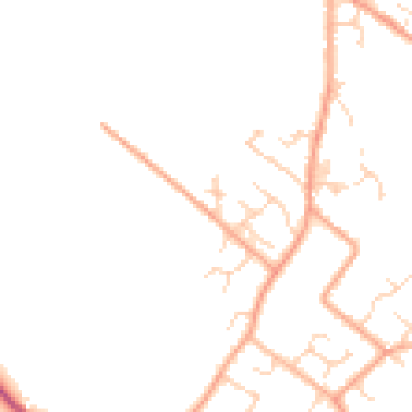 Daytime road noise heatmap for LU6 2HT