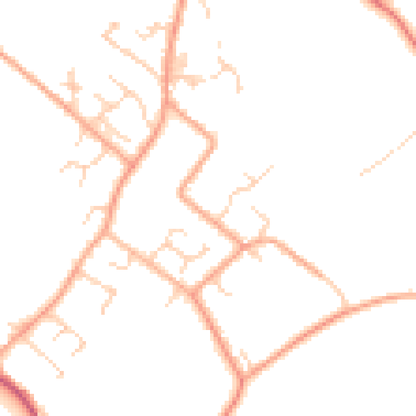 Daytime road noise heatmap for LU6 2JF