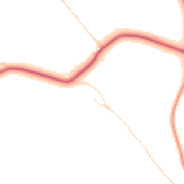 Daytime road noise heatmap for LU6 2LJ