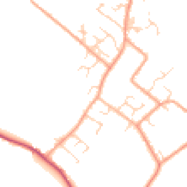 Daytime road noise heatmap for LU6 2RB