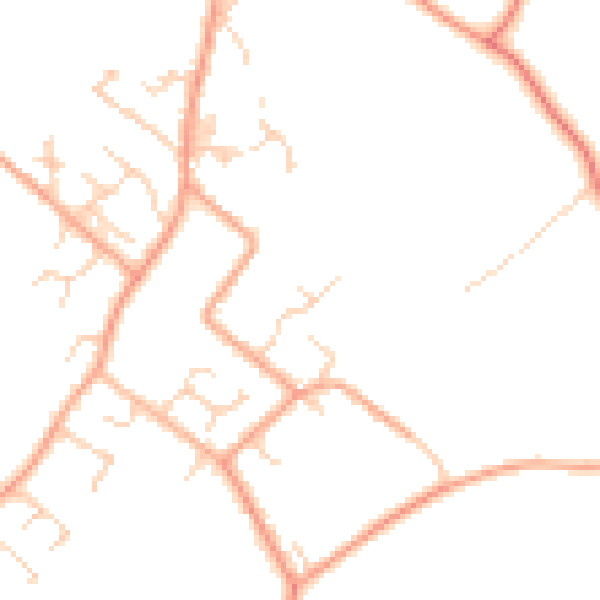 Daytime road noise heatmap for LU6 2RG