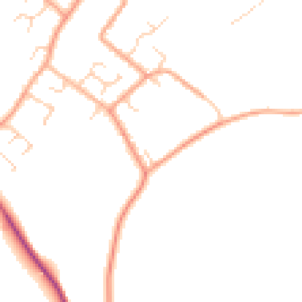 Daytime road noise heatmap for LU6 2RH