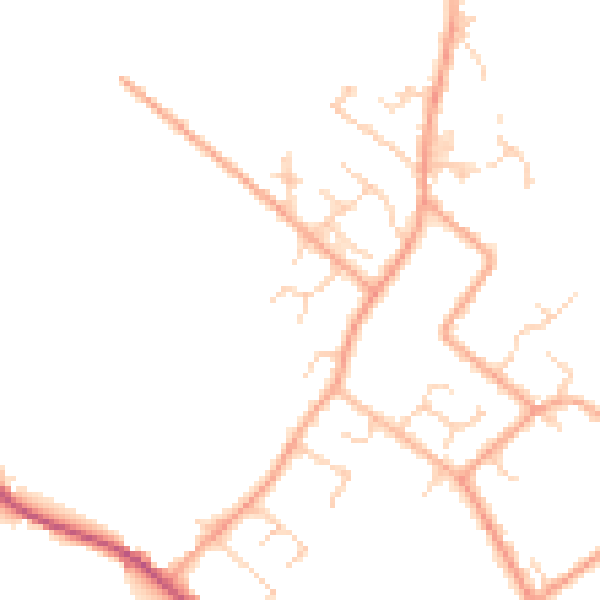 Daytime road noise heatmap for LU6 2RP