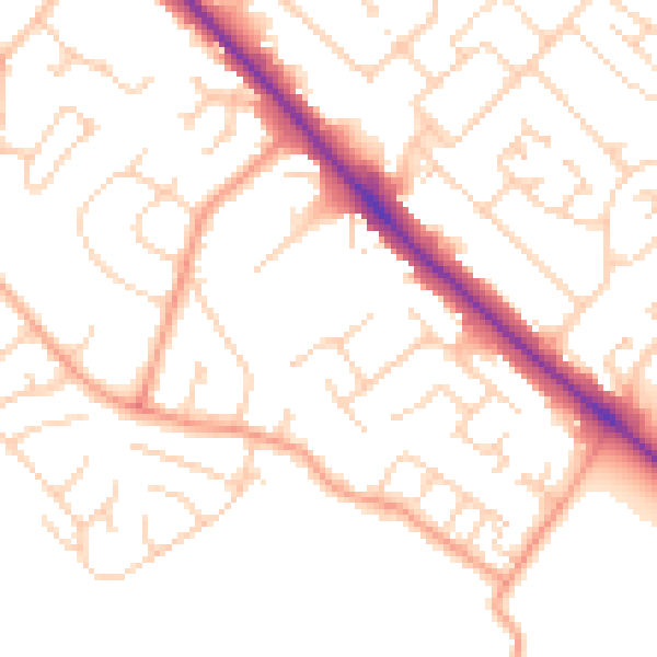 Daytime road noise heatmap for LU6 3EH