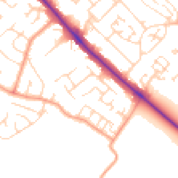 Daytime road noise heatmap for LU6 3EU