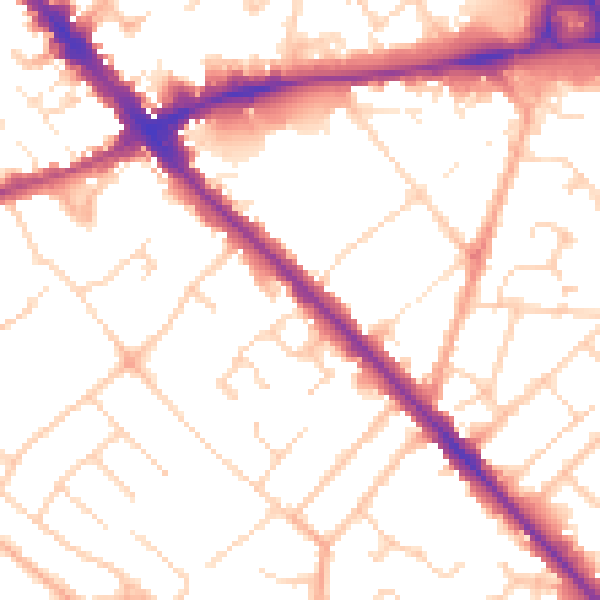 Daytime road noise heatmap for LU6 3HR