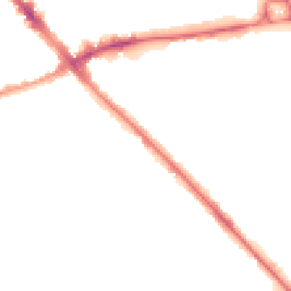 Night-time road noise heatmap for LU6 3HR