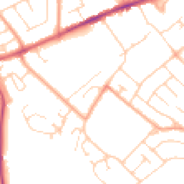 Daytime road noise heatmap for LU6 3LA