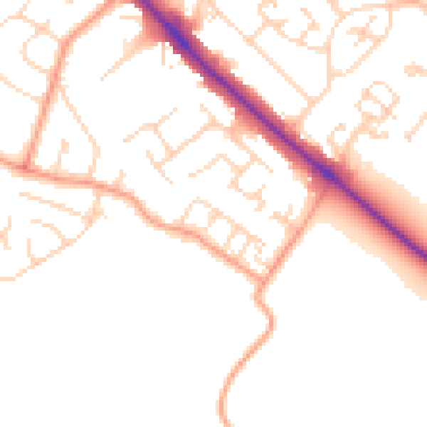 Daytime road noise heatmap for LU6 3LU