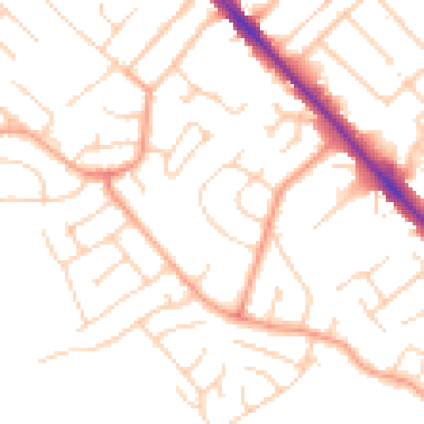 Daytime road noise heatmap for LU6 3NF