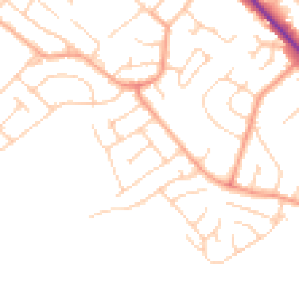 Daytime road noise heatmap for LU6 3PD