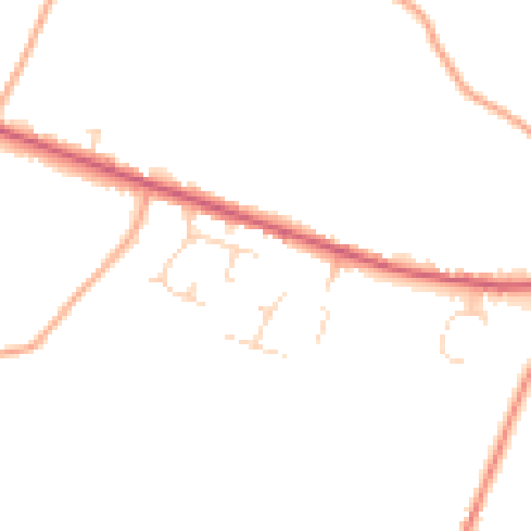 Daytime road noise heatmap for LU6 3RN