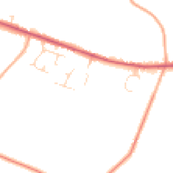 Daytime road noise heatmap for LU6 3RU